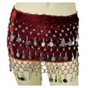 Burgundy Bellydancing Hip scarf