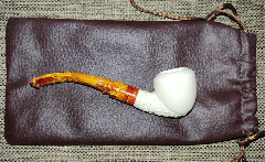 Курительная мини трубка из сепиолита (морская пенка, meerschaum) А016