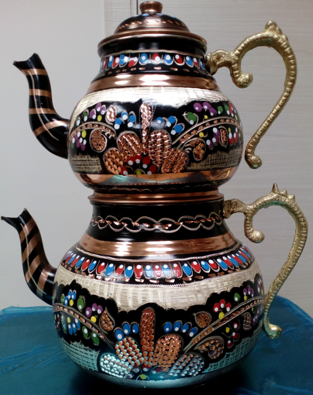 Турецкий чайник двойной цветной