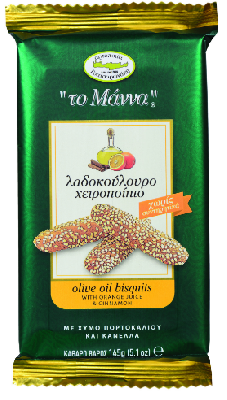 Печенье с оливковым маслом, апельсиновым соком и корицей MANNA 145г